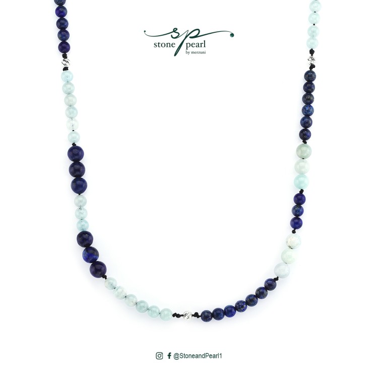 Aquamarine and Lapis Lazuli Necklace