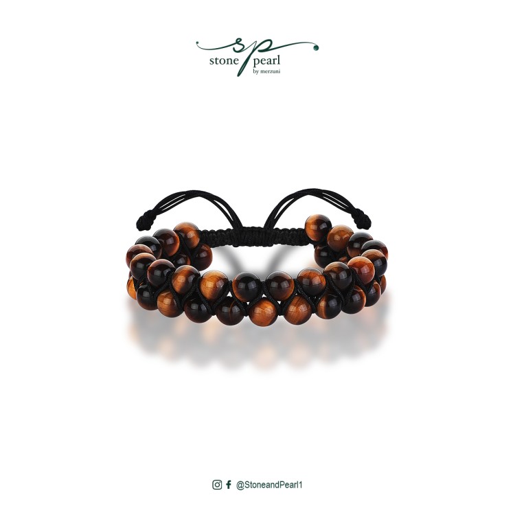 Brown Tiger Eye Stone Men's Bracelet