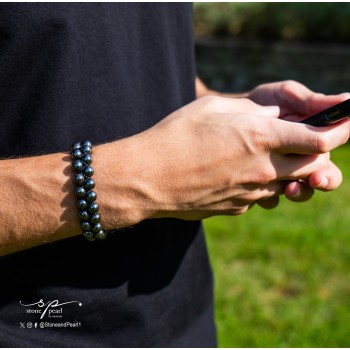 Hematite Charm Men's Bracelet