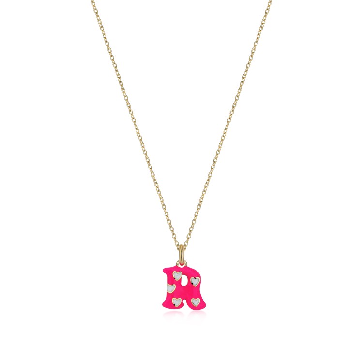 Glowing Letter(R) Pendant- pink