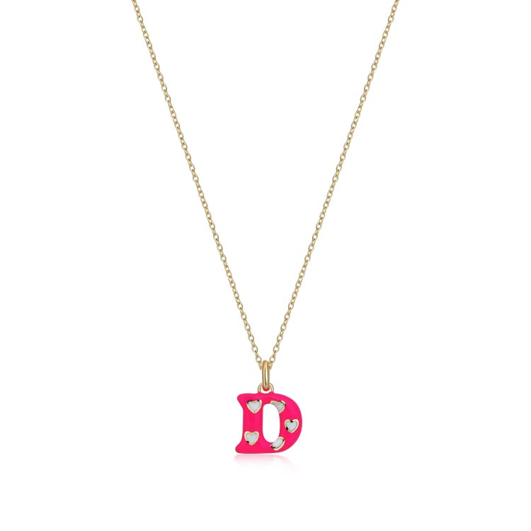 Glowing Letter(D)  Pendant- pink