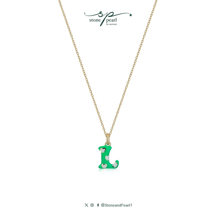 GLOWING LETTER(L) PENDANT- green