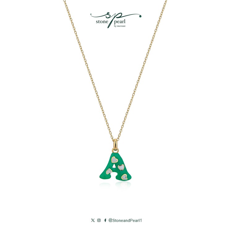 GLOWING LETTER(A) PENDANT- green