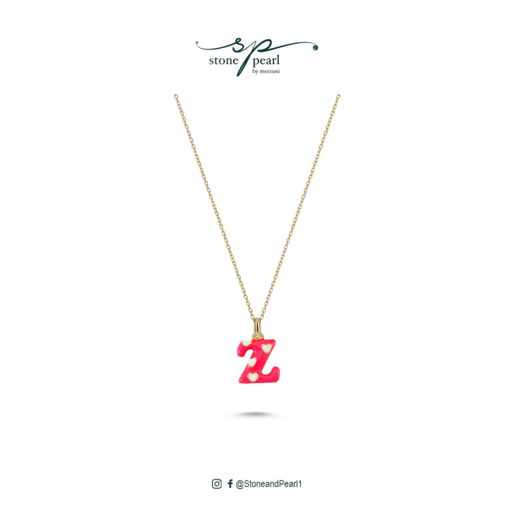 GLOWING LETTER (Z) PENDANT- pink