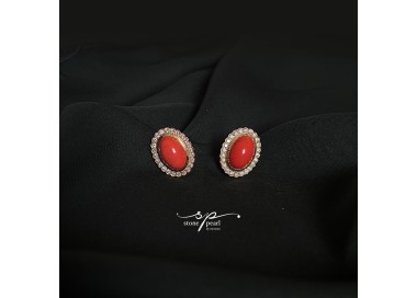 red coral earrings